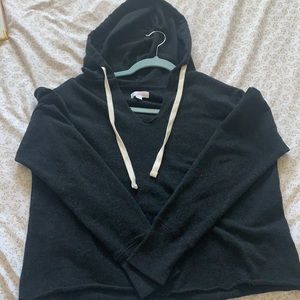 Black crop top hoodie